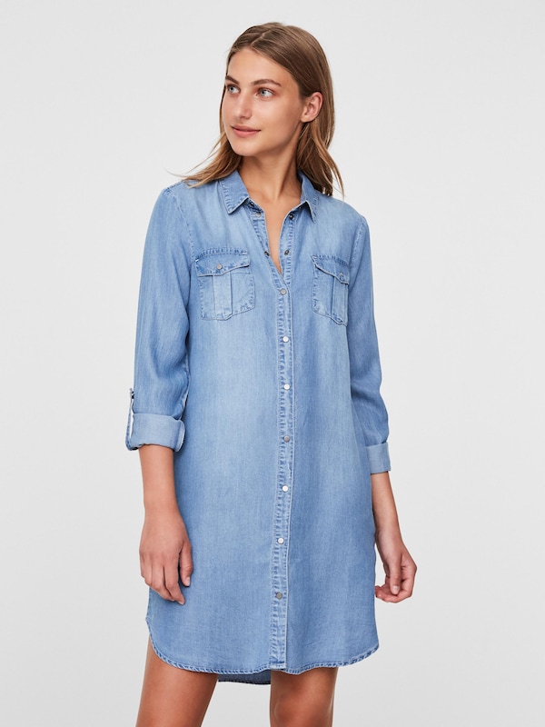 VERO MODA VERO MODA Kleid 'VMSilla' in Blue Denim Rabatt