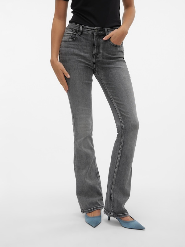 VERO MODA VERO MODA Flared Jeans 'Flash' in Grey Denim Preisnachlass