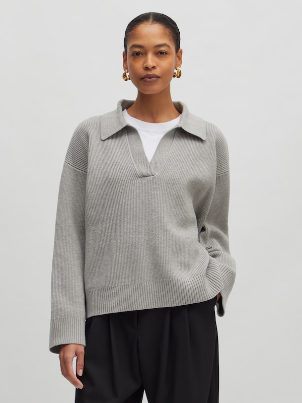 EDITED EDITED Pullover 'Taria' (GRS) in Graumeliert Versandkostenfrei