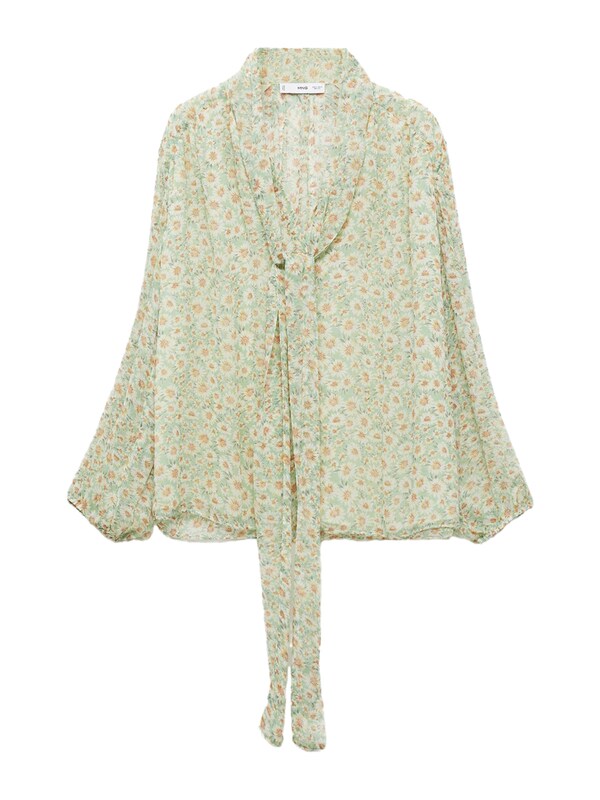MANGO MANGO Bluse 'BELLE' in Hellgrün Tiefpreis