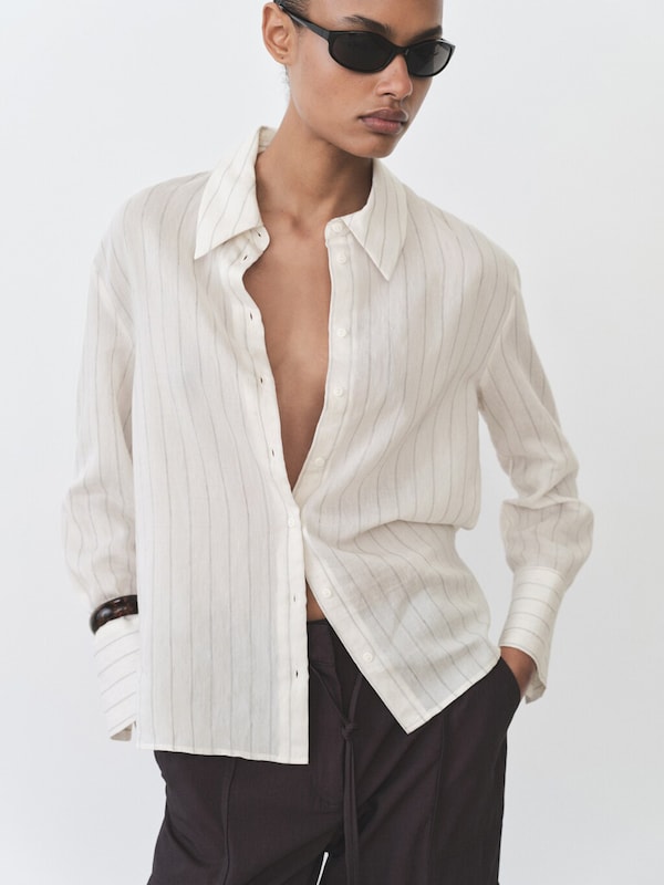 MANGO MANGO Bluse 'CORTAZAR' in Ecru Kostenlose Rückgabe