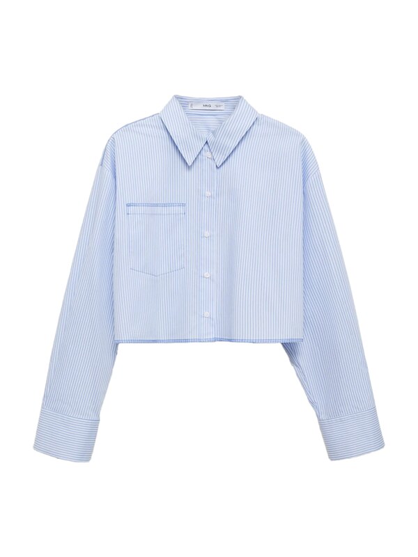 MANGO MANGO Bluse 'CUTTY' in Saphir Taubenblau Nur für heute