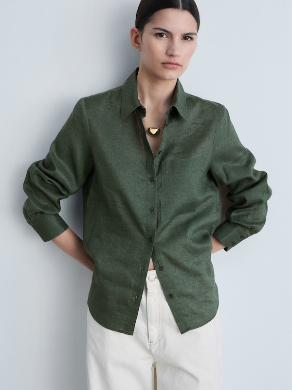 MANGO MANGO Bluse in Dunkelgrün Vierteljährliche Förderung
