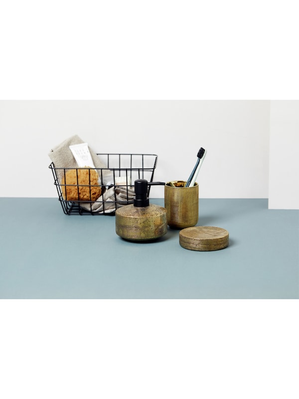 Wenko Wenko Bad-Accessoire Set 'Rivara' in Gold Super Sparpreis