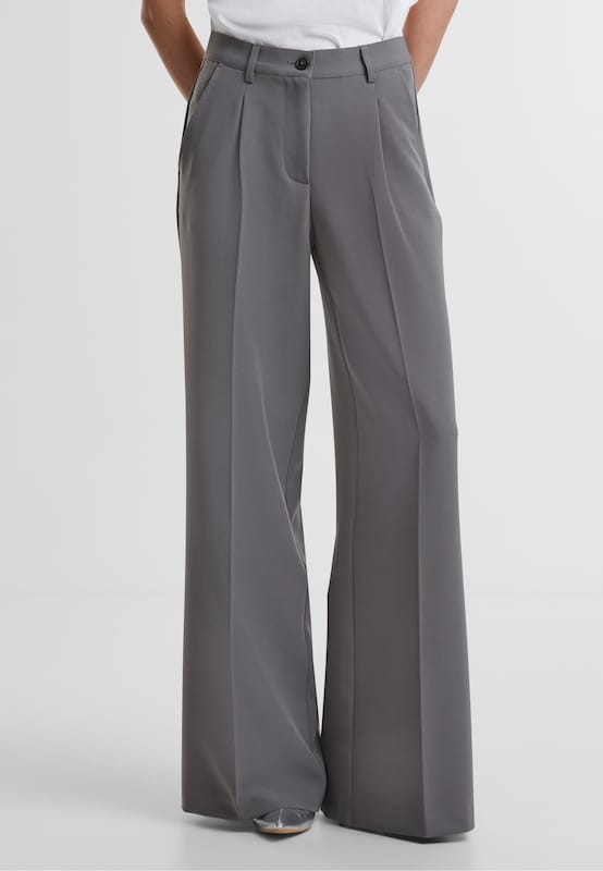 Urban Classics Urban Classics Wide Leg Bundfaltenhose in Grau Online Shopping