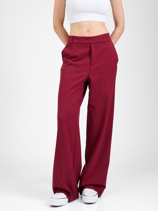 VILA VILA Wide Leg Hose 'VIVARONE' in Dunkelrot Jubiläumsangebot