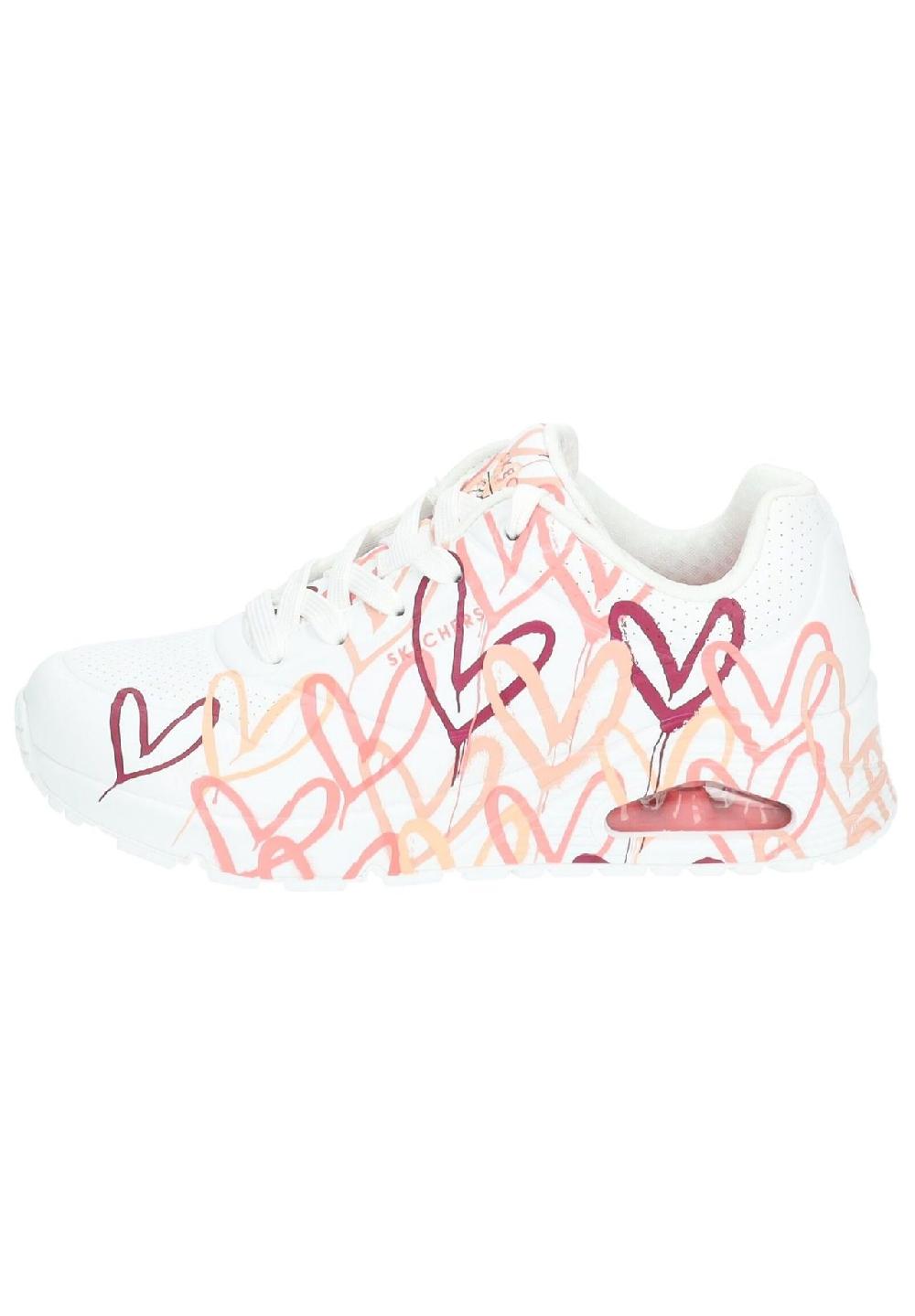 SKECHERS® Skechers x JGoldcrown: Uno Sneaker "Spread the love" Herz-Design für Damen Limitierter Zeitrabatt