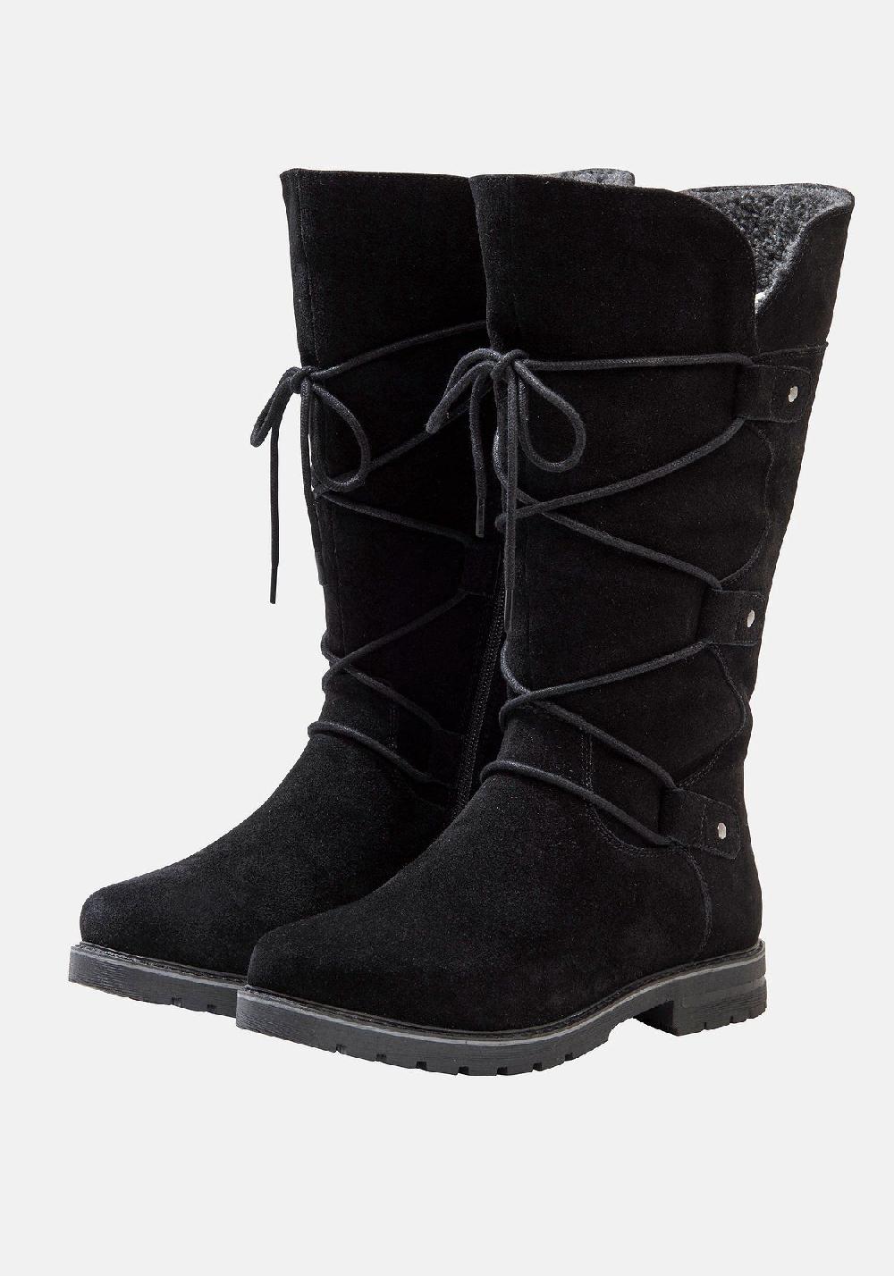 sheego Weitschaftstiefel aus Veloursleder mit Schnürung Neuheiten