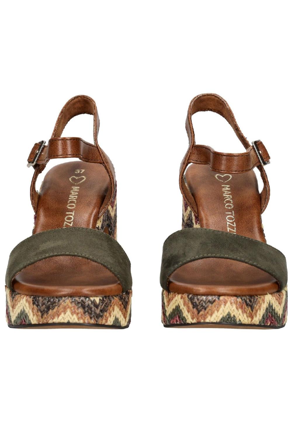 MARCO TOZZI® Lederimitat/Textil Sandalen Räumungsverkauf