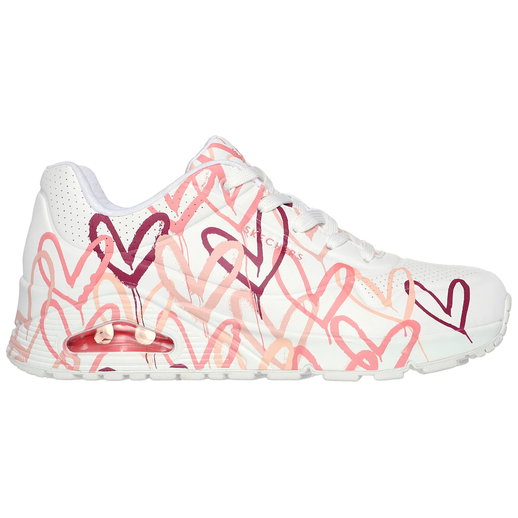 Skechers Wedgesneaker »UNO-SPREAD THE LOVE« Freizeitschuh Halbschuh Schnürschuh mit coolem Graffiti-Print im Angebot