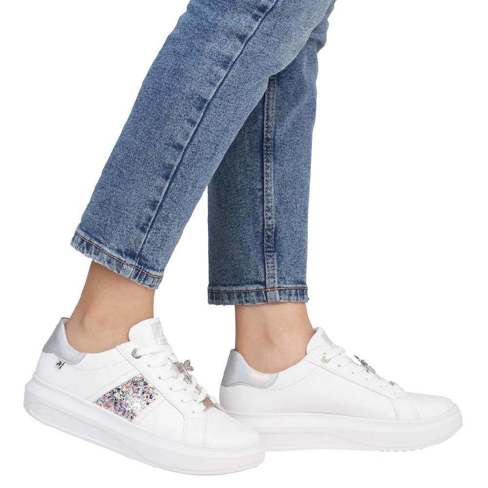 Rieker EVOLUTION Plateausneaker mit stylischen Metallic-Details Freizeitschuh Halbschuh Schnürschuh ▷ für Bis zu 55% Rabatt