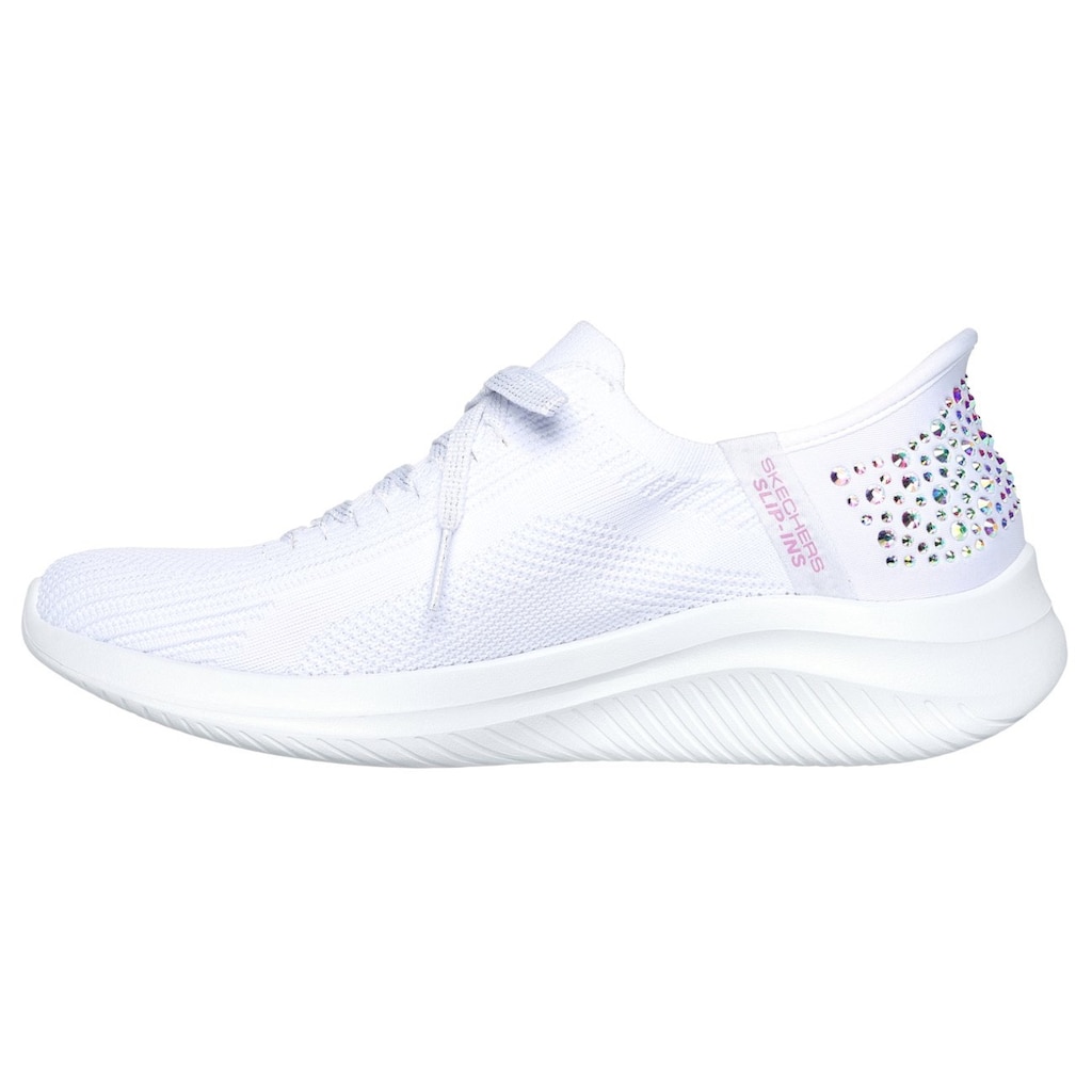Skechers Slip-On Sneaker »ULTRA FLEX 3.0-SHINING GLITZ« Komfortschuh Slipper Sneaker mit coolen Glitzer-Nieten bestellen zollfrei