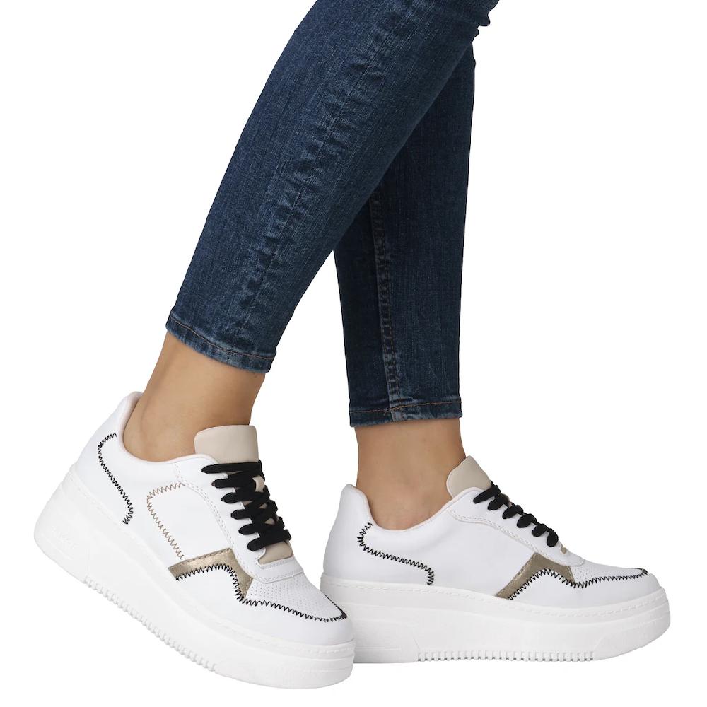 Rieker Plateausneaker Keilsneaker Schnürschuh Halbschuh mit modischen Kontrastdetails online kaufen 2025
