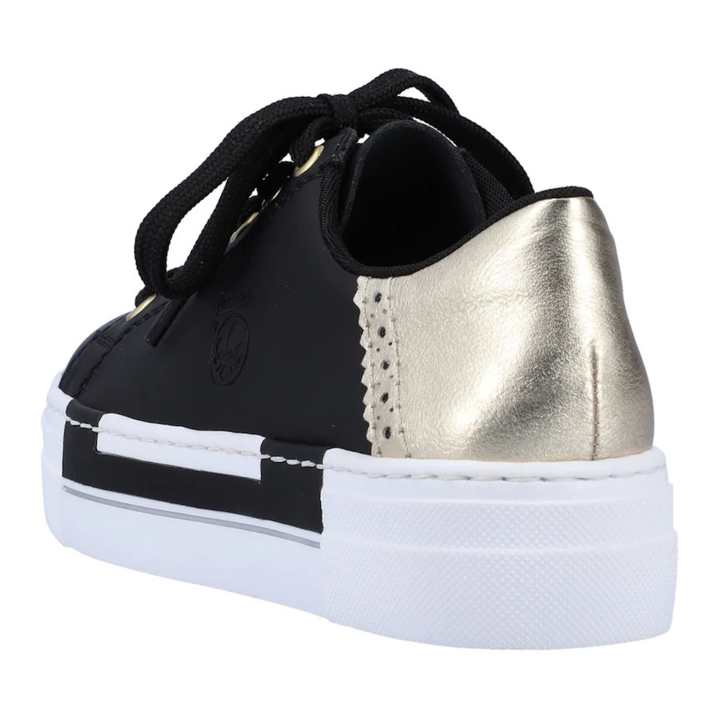 Rieker Plateausneaker mit Metallic-Fersenkappe Freizeitschuh Halbschuh Schnürschuh auf Rechnung online bestellen Günstiger Verkauf