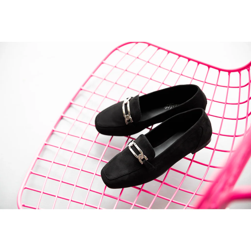 Aniston SHOES Loafer Slipper Schlupfschuh Flat Schmuckspange - NEUE KOLLEKTION Günstig kaufen
