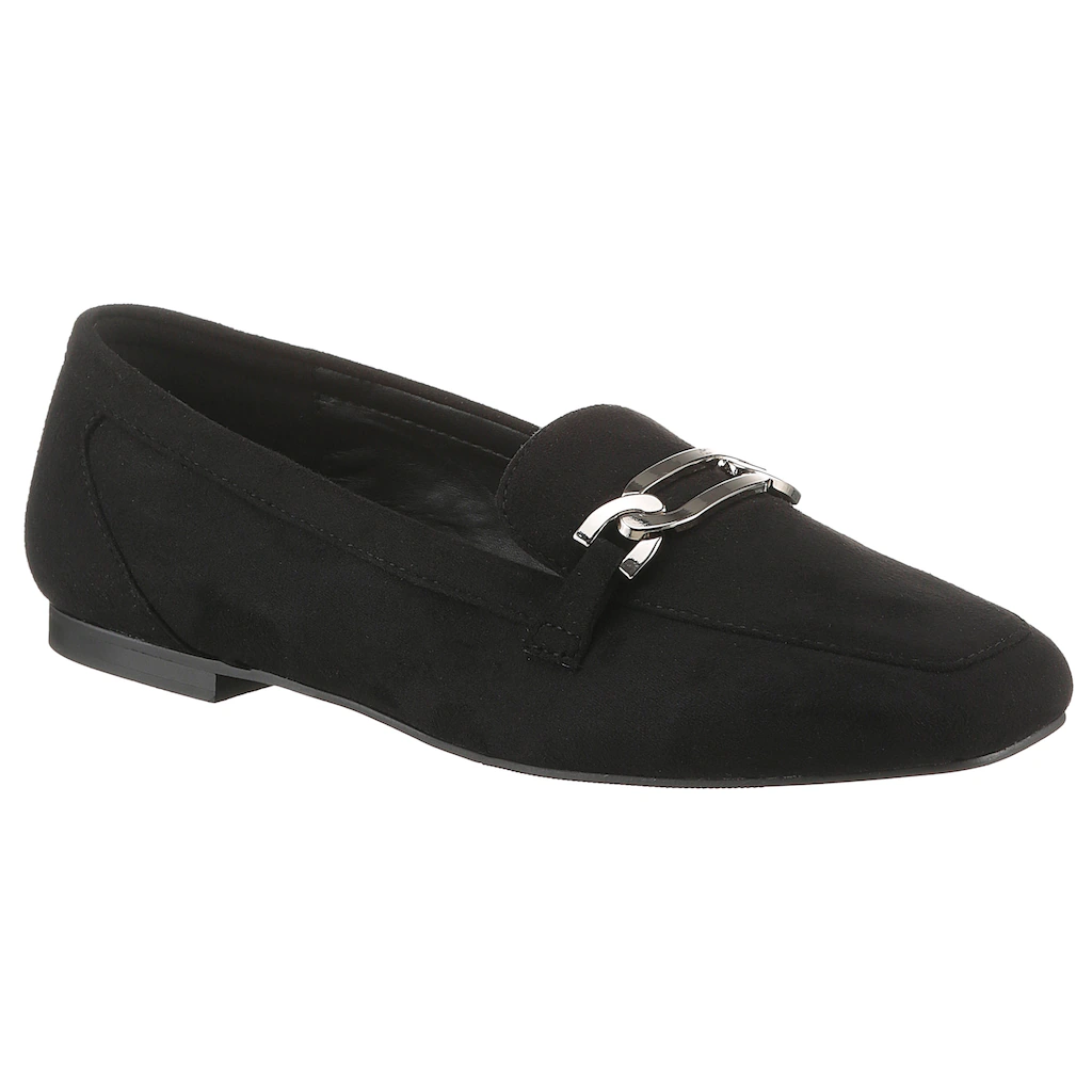 Aniston SHOES Loafer Slipper Schlupfschuh Flat Schmuckspange - NEUE KOLLEKTION Günstig kaufen