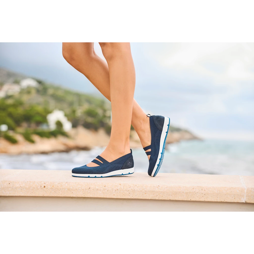 Rieker Riemchenballerina Schlupfschuh Halbschuh Slip-on Sneaker mit Gummizug Versandkostenfrei