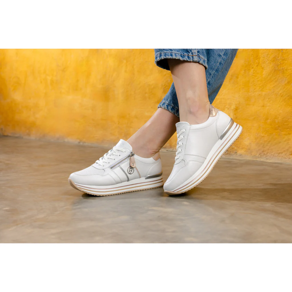 Remonte Plateausneaker Freizeitschuh Halbschuh Schnürschuh mit seitlichem Reißverschluss ▷ für Begrenztes Angebot