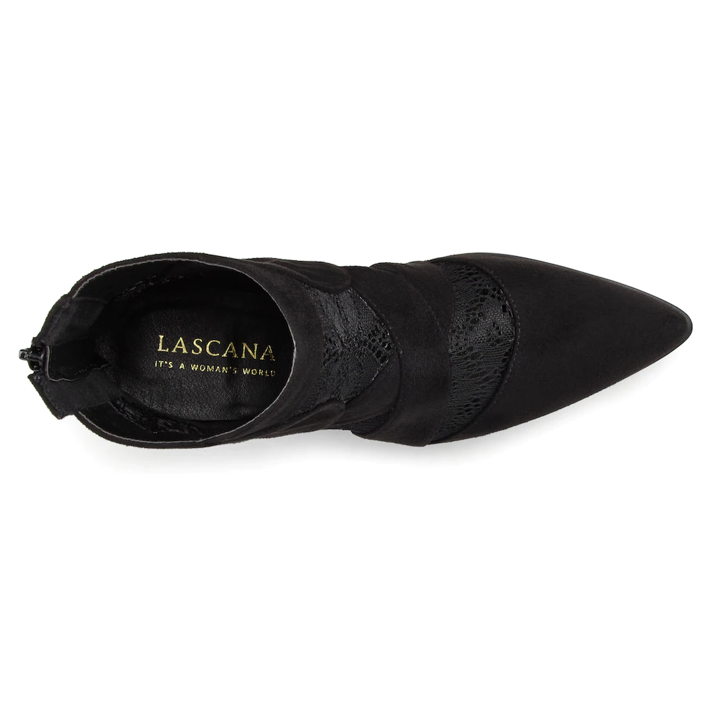 LASCANA Stiefelette mit Spitze & bequemen Blockabsatz Cowboy Boots Westernstiefel ▷ für Räumungsverkauf