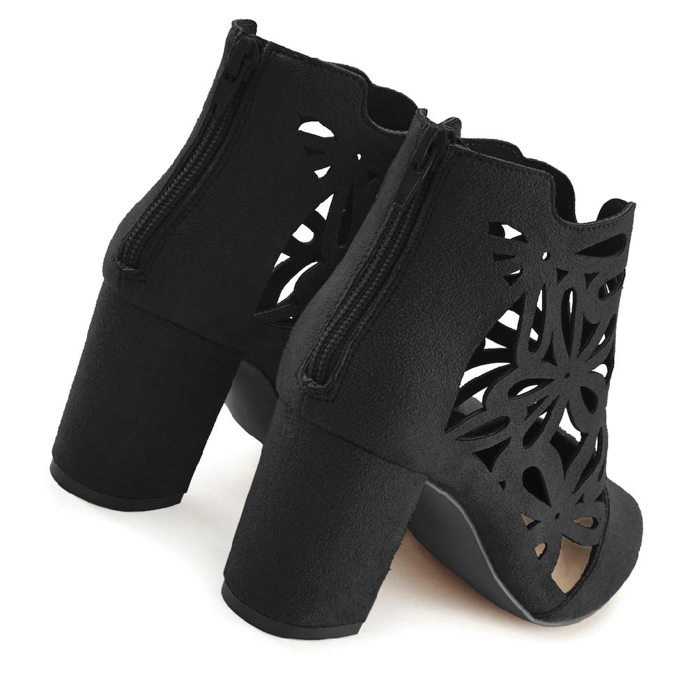 LASCANA High-Heel-Stiefelette mit femininer Spitze und Blockabsatz Ankle Boot Stiefel Verkauf