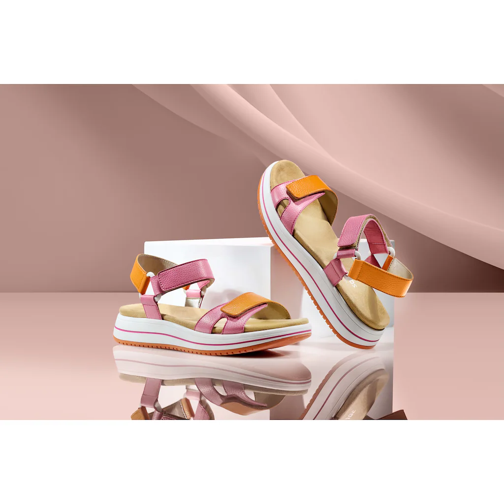Remonte Riemchensandale »Elisabeth Hurley-Collection« Keilabsatz Klettschuh Sandalette mit Plateausohle bestellen Angebote