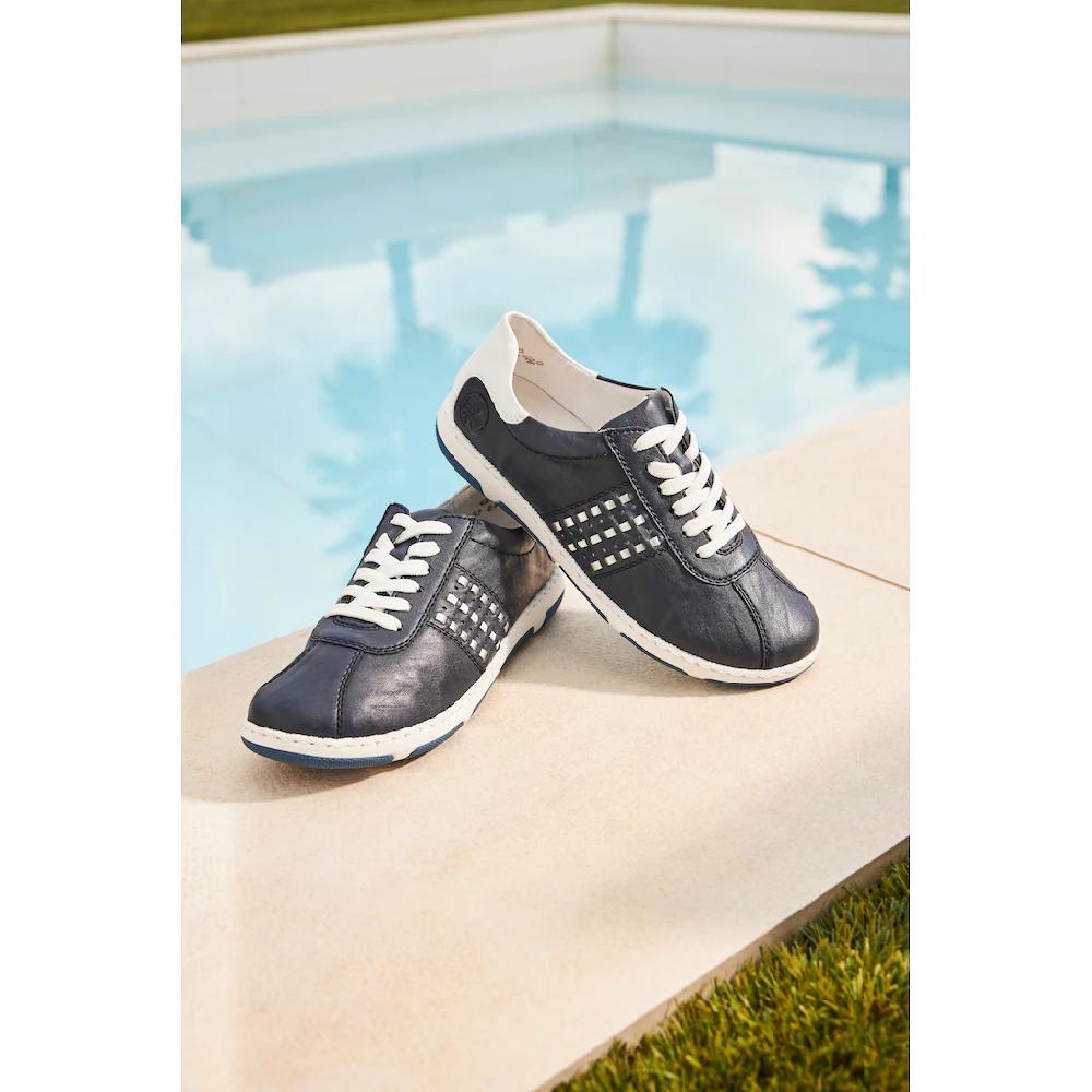 Rieker Sneaker Halbschuh Freizeitschuh Schnürschuh mit gepolstertem Schaftrand kaufen Lagerräumung