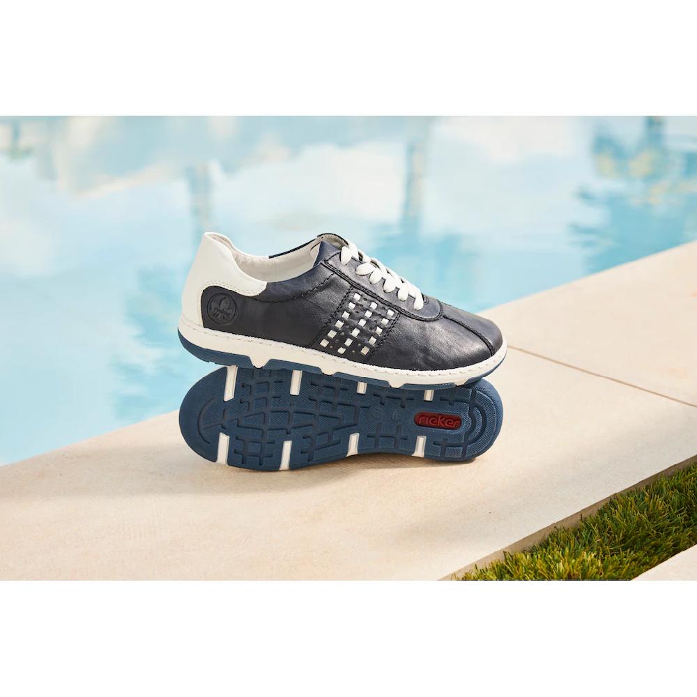 Rieker Sneaker Halbschuh Freizeitschuh Schnürschuh mit gepolstertem Schaftrand kaufen Lagerräumung