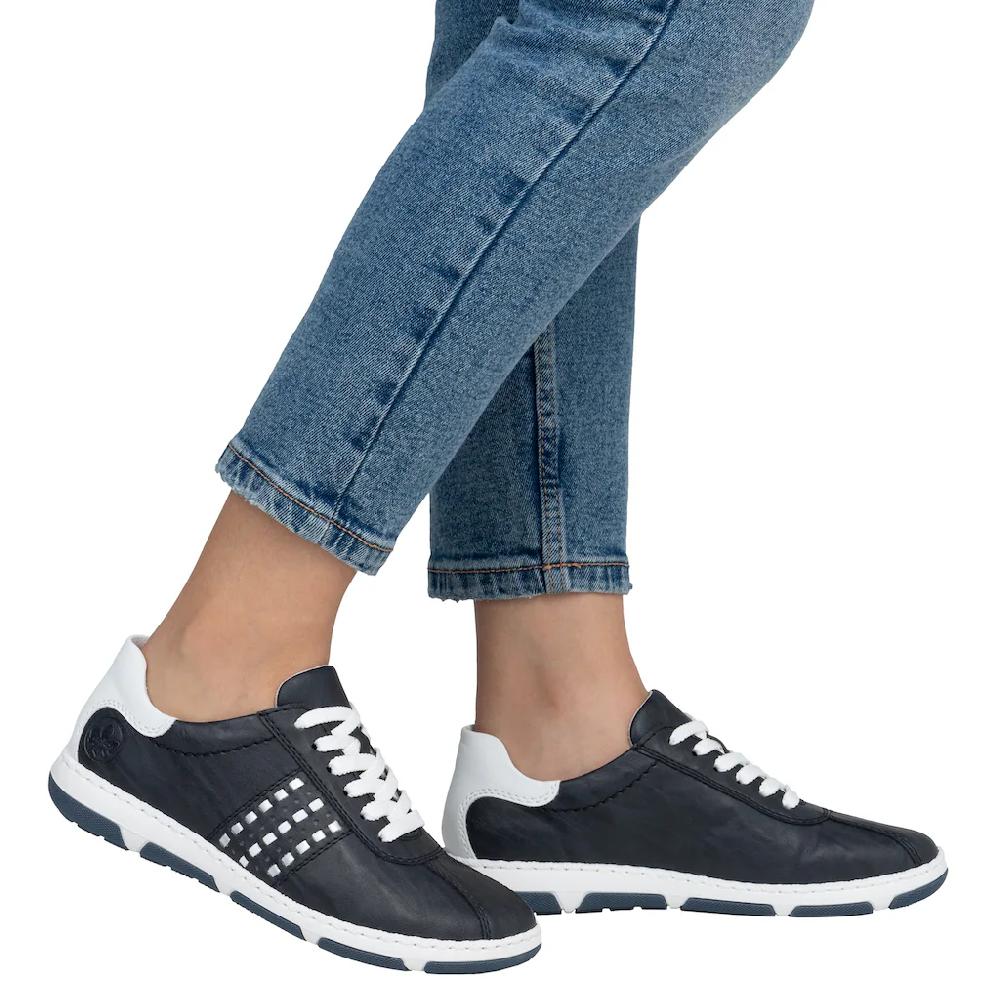 Rieker Sneaker Halbschuh Freizeitschuh Schnürschuh mit gepolstertem Schaftrand kaufen Lagerräumung
