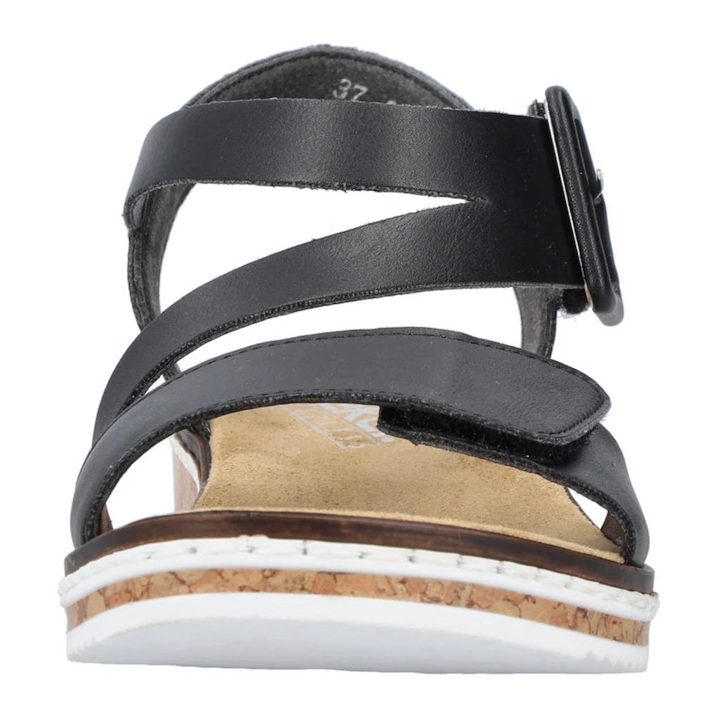 Rieker Riemchensandale Sommerschuh Sandalette Keilabsatz mit asymmetrischem Riemchen online bestellen Online