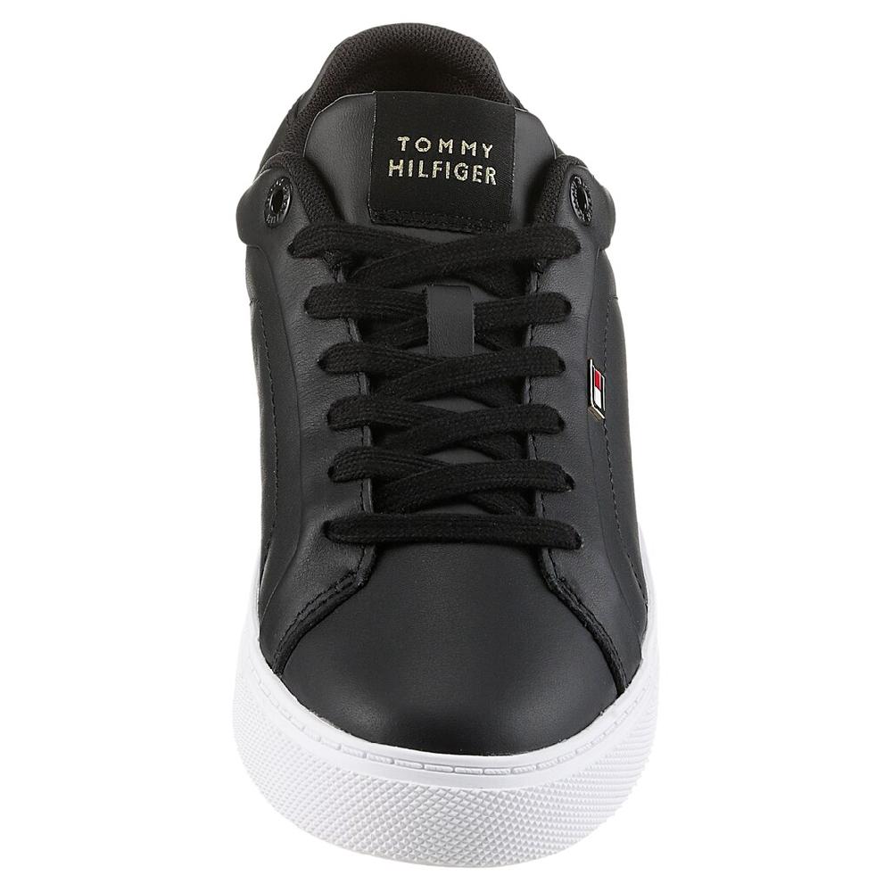 Tommy Hilfiger Plateausneaker »WOMENS ICON COURT SNEAKER FLAG« Freizeitschuh Schnürschuh Halbschuh mit gepolstertem Schaftrand ▷ für Outlet