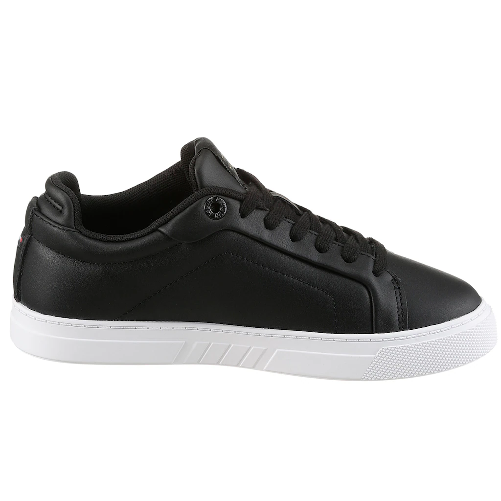 Tommy Hilfiger Plateausneaker »WOMENS ICON COURT SNEAKER FLAG« Freizeitschuh Schnürschuh Halbschuh mit gepolstertem Schaftrand ▷ für Outlet
