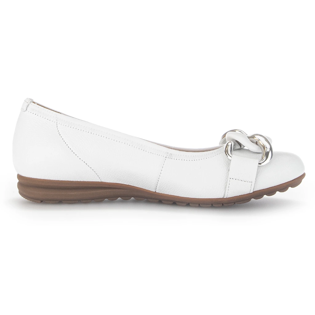 Gabor Ballerina »FLORENZ« Hochzeitsschuh Flache Schuhe Slipper mit eleganter Zierkette bestellen Wochenangebot