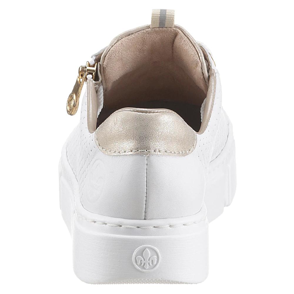 Rieker Plateausneaker mit goldfarbenen Details Freizeitschuh Halbschuh Schnürschuh online bestellen Begrenzte Freigabe