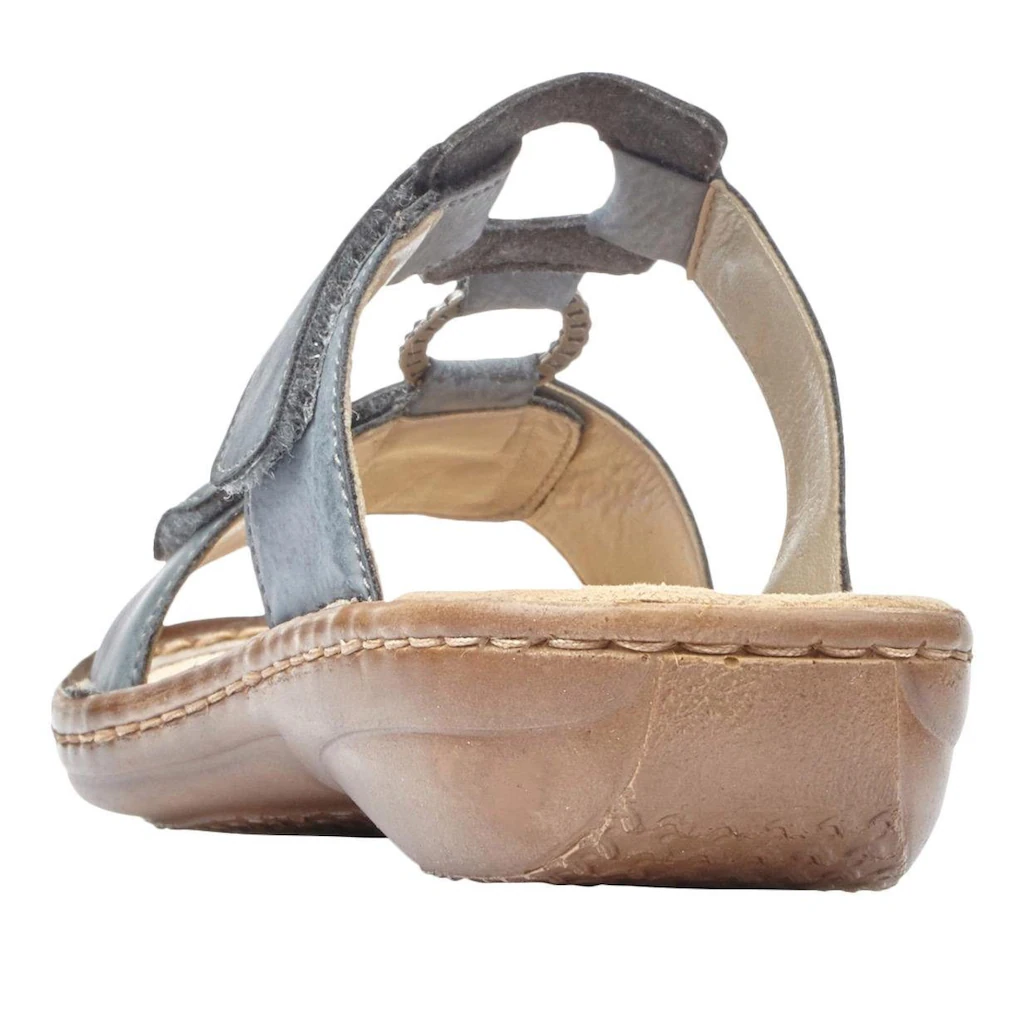 Rieker Pantolette Keilabsatz Sommerschuh Schlappen mit Schmuckring kaufen Riesige Rabatte
