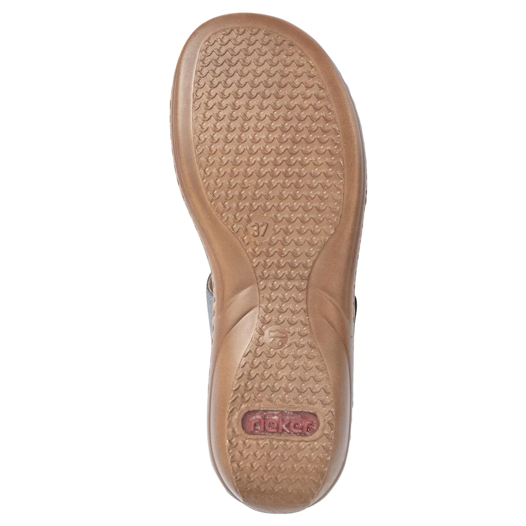 Rieker Pantolette Keilabsatz Sommerschuh Schlappen mit Schmuckring kaufen Riesige Rabatte
