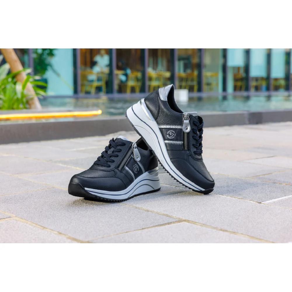 Remonte Keilsneaker Freizeitschuh Halbschuh Schnürschuh mit Metallic-Kontrastbesätzen kaufen Online