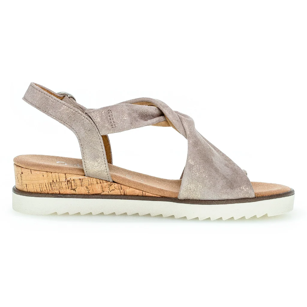 Gabor Keilsandalette »GENUA« Sommerschuh Sandale Keilabsatz mit Metallic-Effekt online bestellen Verkauf