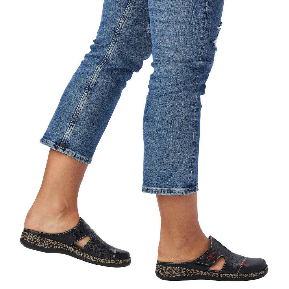 (Rieker Clog Hausschuh Sommerschuh Schlupfschuh mit praktischem Klettverschluss Günstig kaufen