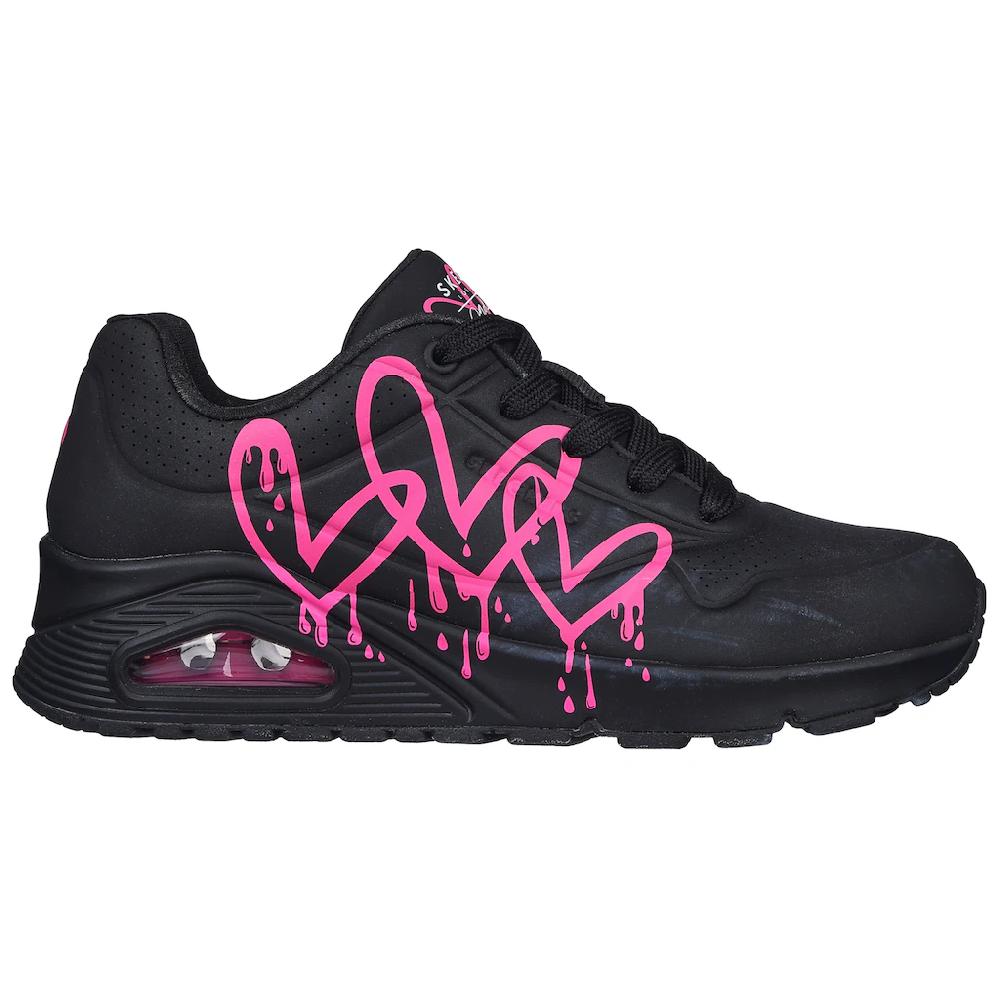Skechers Sneaker »UNO DRIPPING IN LOVE« mit Herzen-Graffity-Print Freizeitschuh Halbschuh Schnürschuh bestellen Heißer Verkauf